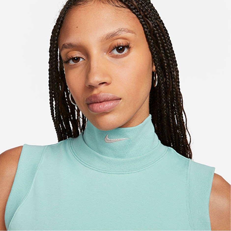 NIKE W NSW CLLCTN MOCK CROP TANK FB8343-309 Turquoise