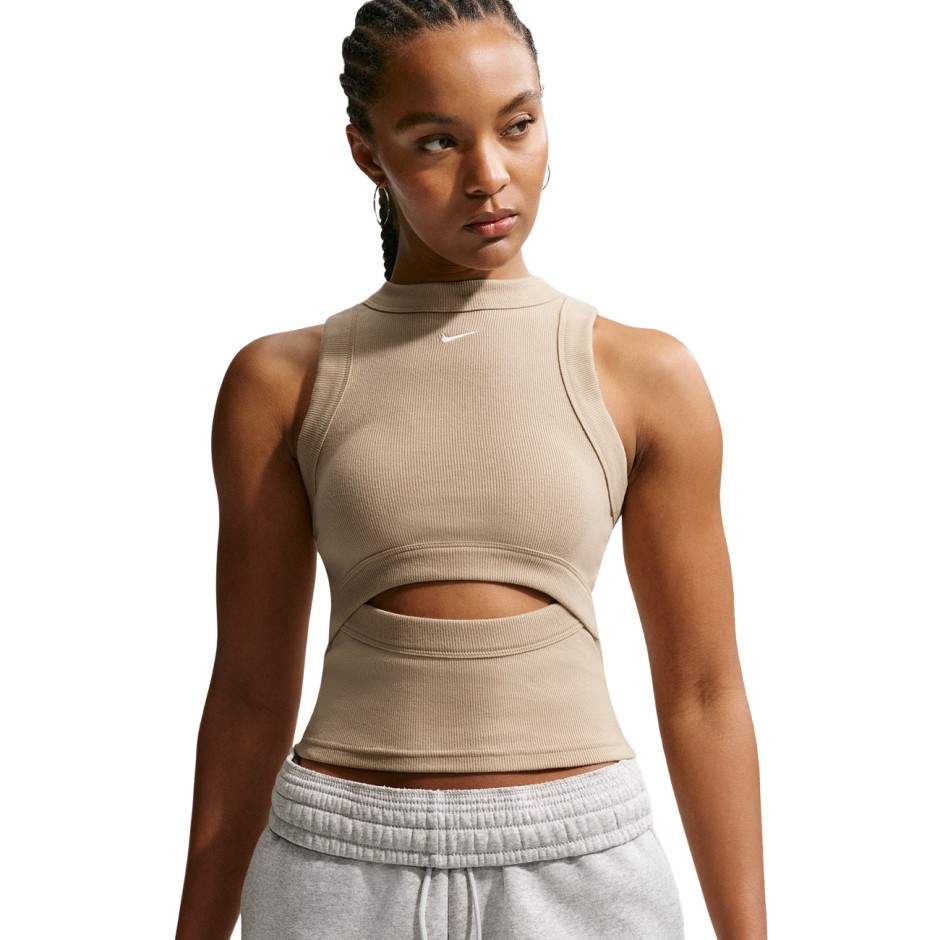 Γυναικεία Αμάνικη Μπλούζα Μπεζ - Nike Sportswear Chill Knit