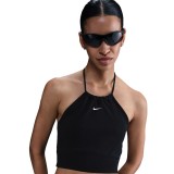 Γυναικεία Crop Μπλούζα Μαύρη - Nike Sportswear Chill Terry Εικόνα 