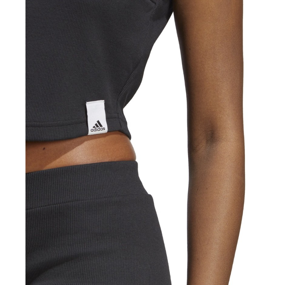 adidas Sportswear W LNG RIB TANK Μαύρο