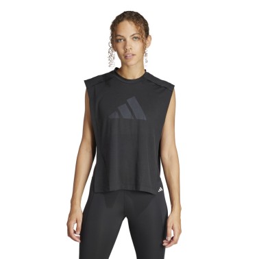 adidas Performance Power Performance Big Logo Μαύρο - Γυναικεία Κοντομάνικη Μπλούζα Προπόνησης