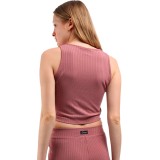 Γυναικεία Αμάνικη Μπλούζα Ροζ - Target Rib Viscose Εικόνα 0