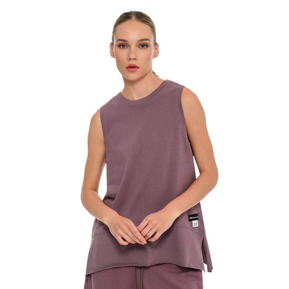 Γυναικεία Αμάνικη Μπλούζα Καφέ - Bodytalk 'LESS IS MORE'