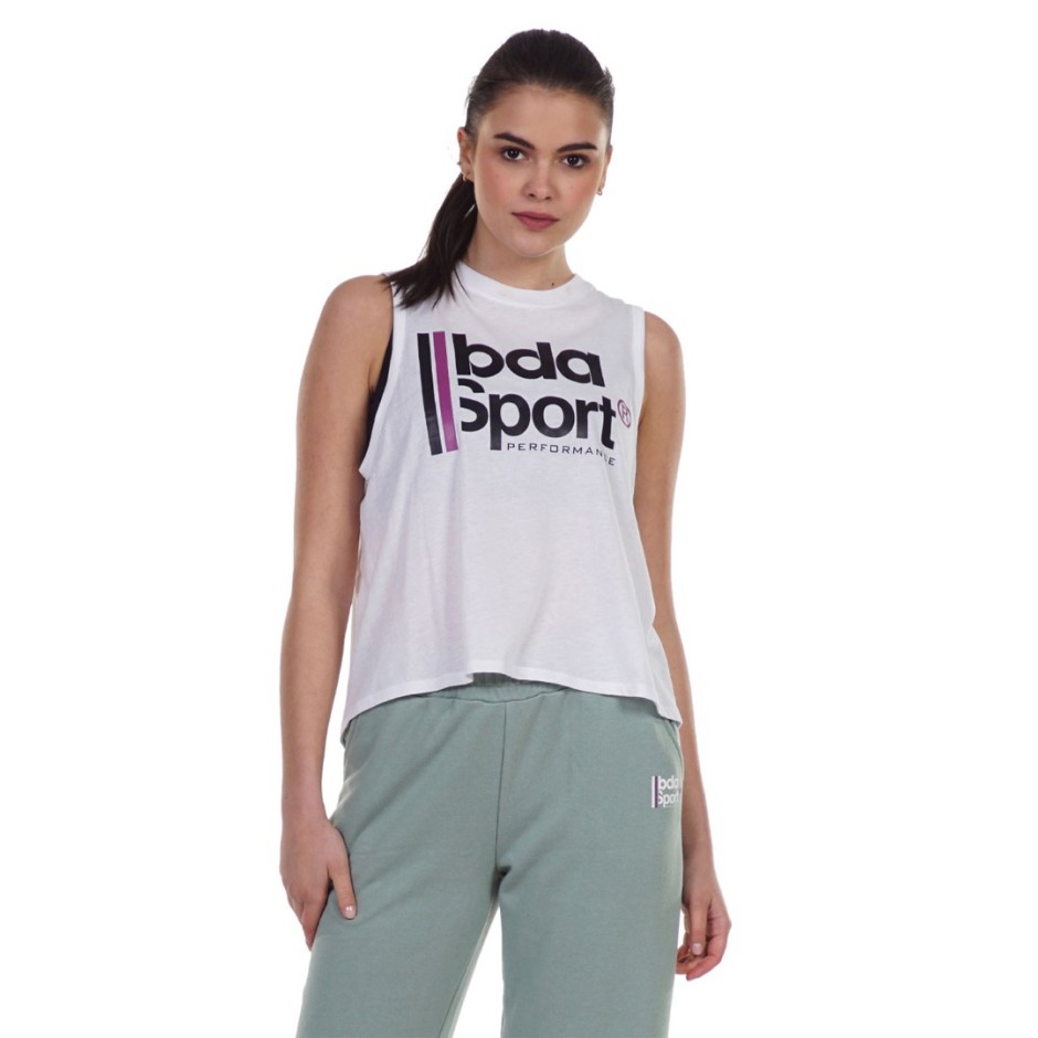 BODY ACTION WOMEN LOOSE FIT TANK 041124-01-02 White