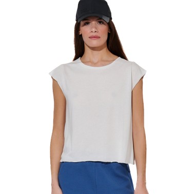 Γυναικεία Κοντομάνικη Μπλούζα Εκρού - Body Action