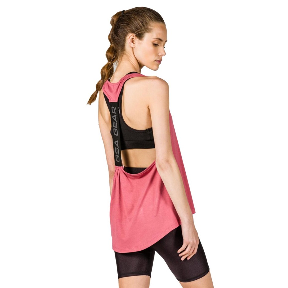 GSA WMN HYDRO T-BACK LOGO 17-27104-CORAL PINK Ροζ