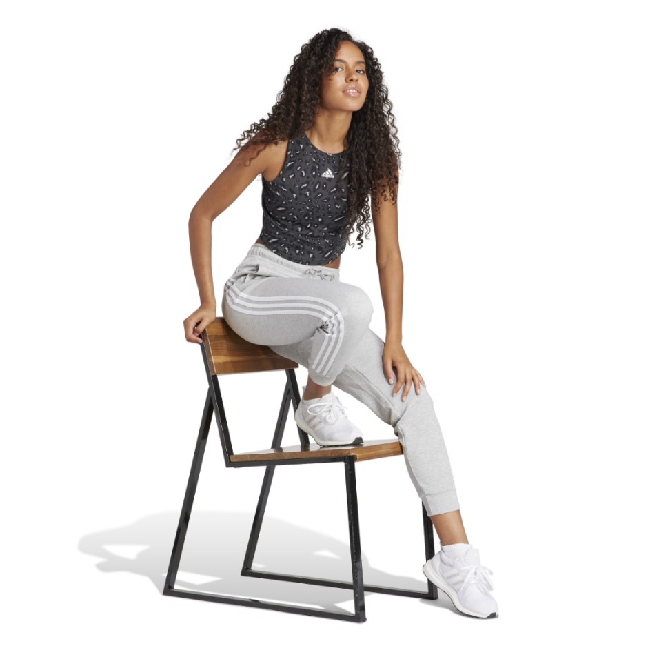 Γυναικεία Αμάνικη Μπλούζα Ανθρακί - adidas Sportswear Essentials Animal-Print