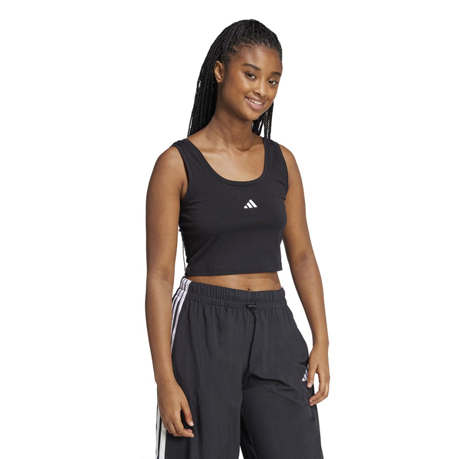 Γυναικεία Αμάνικη Μπλούζα Μαύρη - adidas Sportswear Essentials Small Logo Cotton