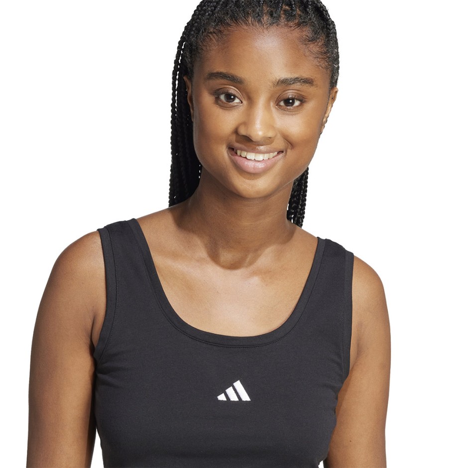 Γυναικεία Αμάνικη Μπλούζα Μαύρη - adidas Sportswear Essentials Small Logo Cotton