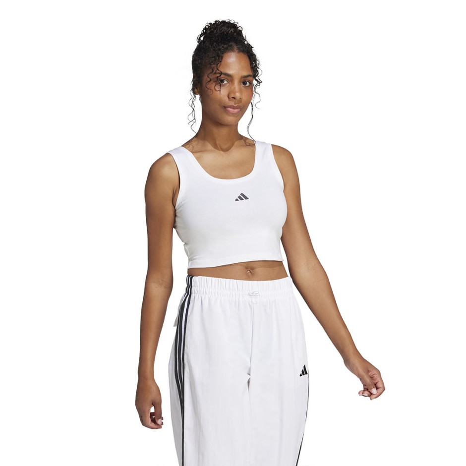 Γυναικεία Αμάνικη Μπλούζα Λευκή - adidas Sportswear Essentials Small Logo Cotton