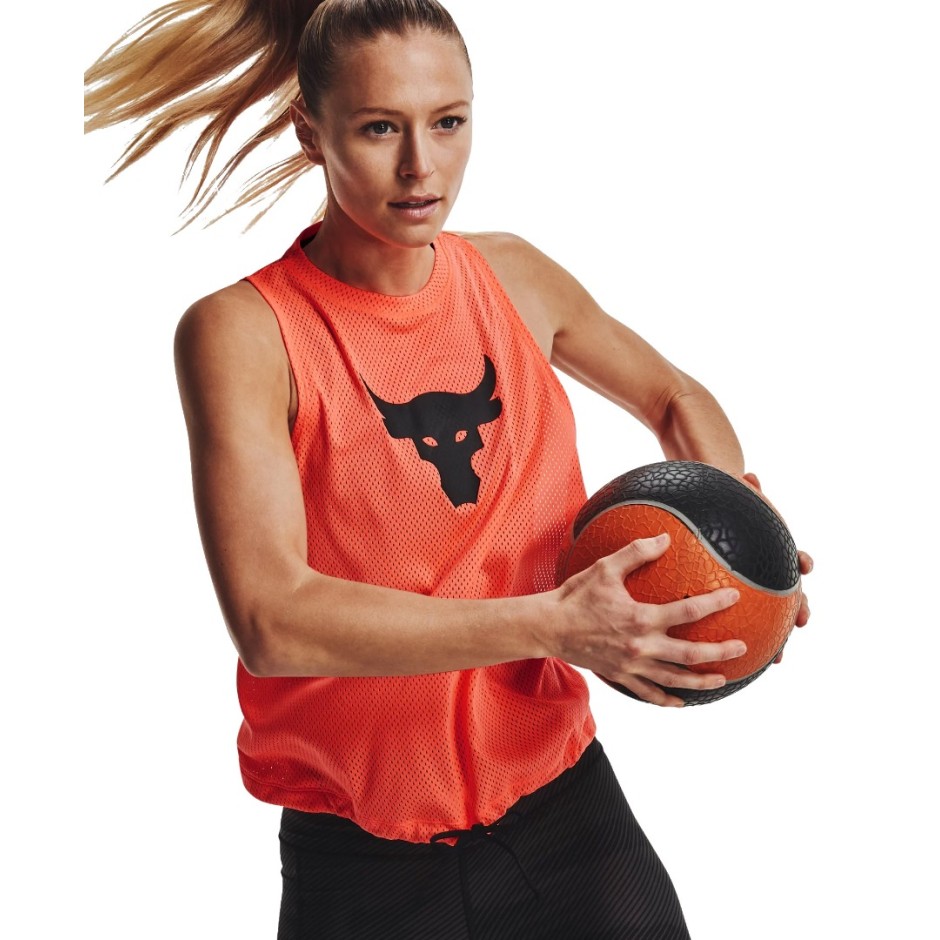 UNDER ARMOUR PROJECT ROCK MESH TANK 1369968-824 Coral