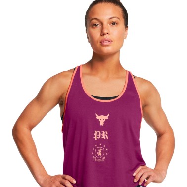 Γυναικεία Αμάνικη Μπλούζα Προπόνησης Μωβ - Under Armour Project Rock Badge Of Honor