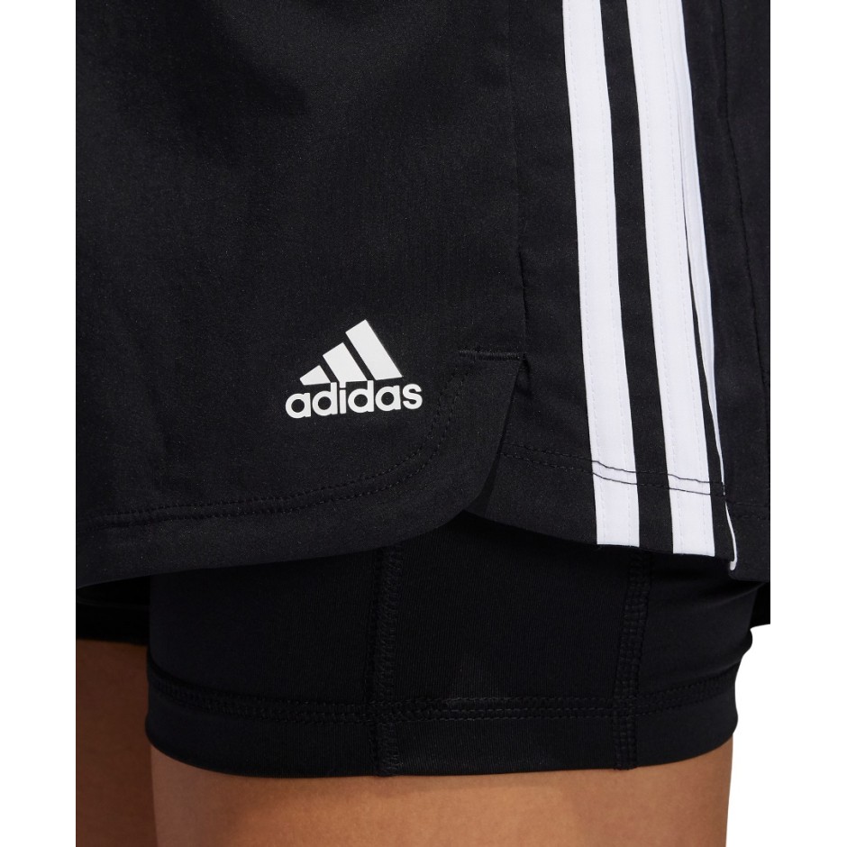 adidas Performance PACER 3-STRIPES WOVEN TWO-IN-ONE SHORTS GL7686 Black