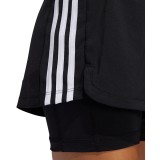 adidas Performance PACER 3-STRIPES WOVEN TWO-IN-ONE SHORTS GL7686 Black Image 2