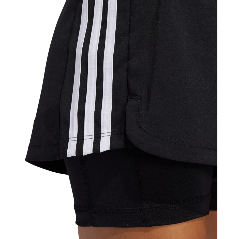 adidas Performance PACER 3-STRIPES WOVEN TWO-IN-ONE SHORTS GL7686 Black