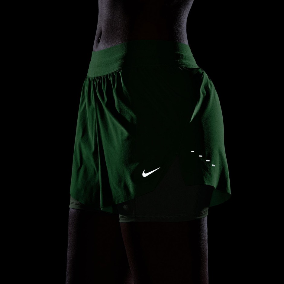 Γυναικείο Σορτς για Τρέξιμο 2 σε 1 Πράσινο - Nike Swift