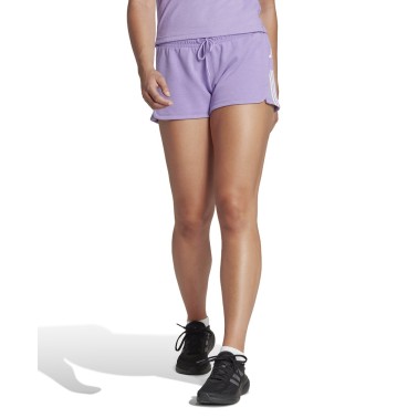 adidas Performance TRAIN ESSENTIALS COTTON 3-STRIPES PACER SHORTS Μωβ 