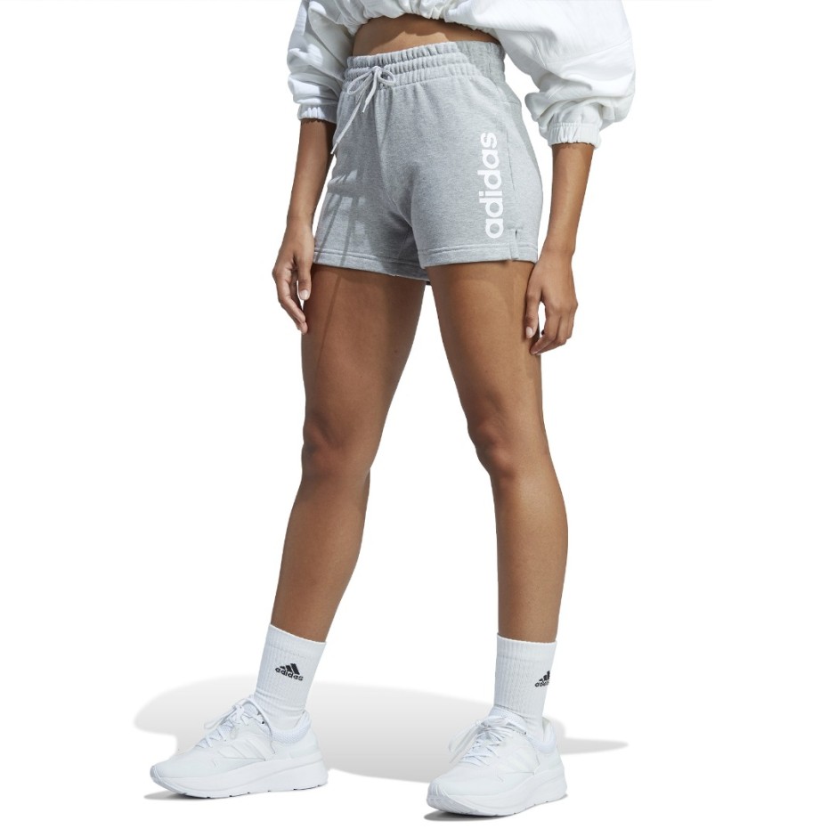 adidas Performance ESSENTIALS LINEAR FRENCH TERRY SHORTS Γκρί