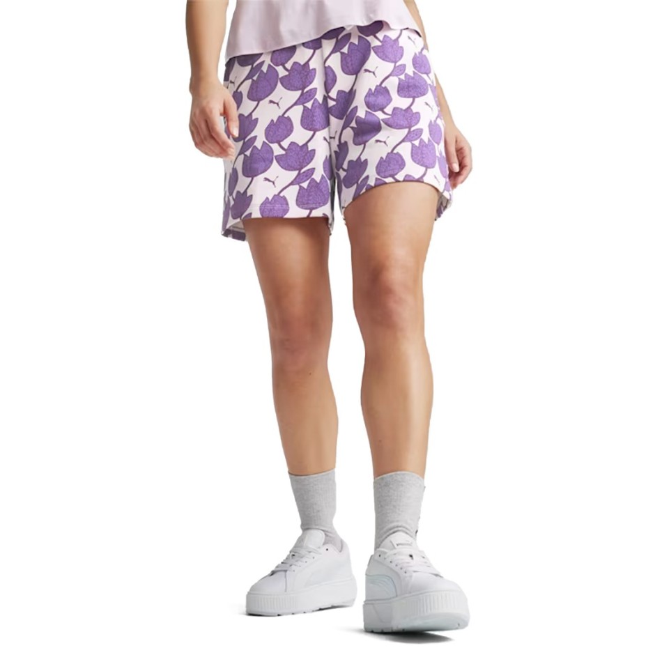 PUMA ESS+ BLOSSOM 5" AOP SHORTS TR 679352-60 Lila