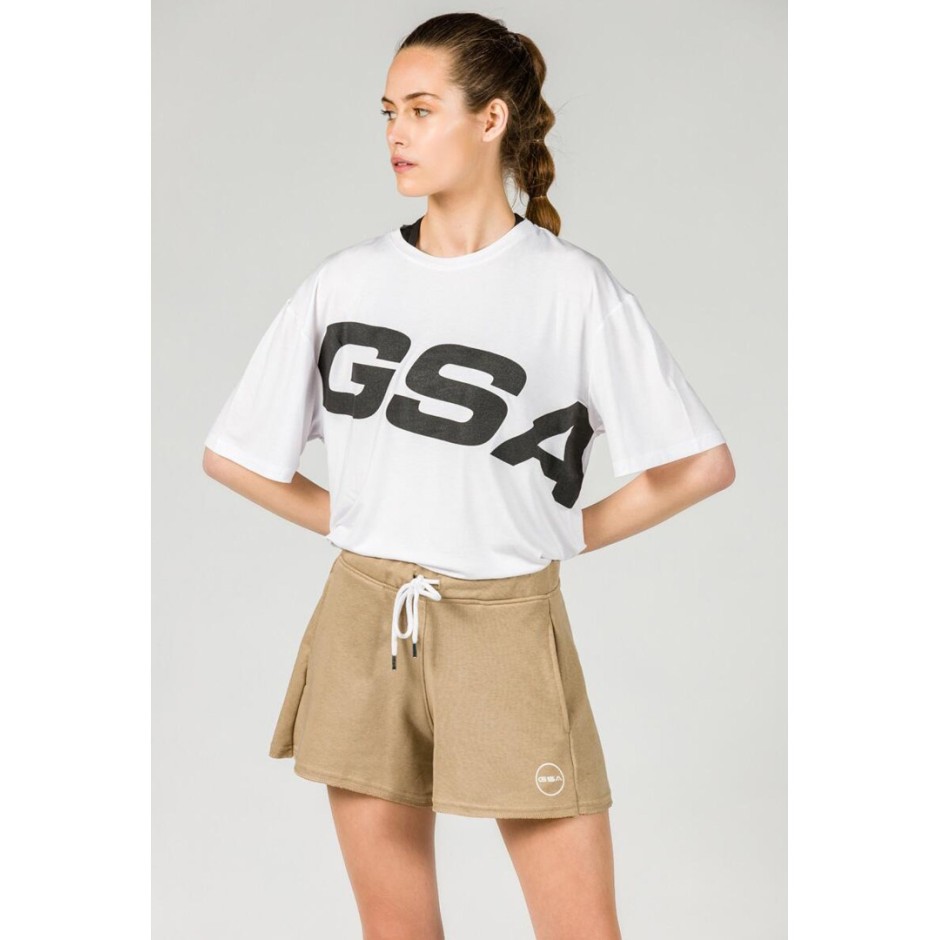 GSA PLEATED SHORTS (F.TERRY) 17-27096-BEIGE Μπέζ