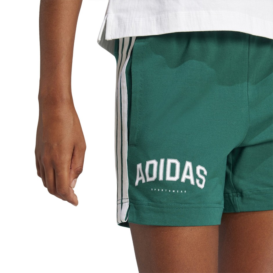 Γυναικείο Σορτς Κυπαρισσί - adidas Sportswear Essentials 3-Stripes