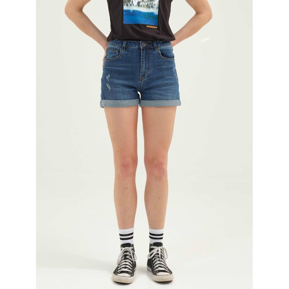 Emerson Μπλε - Γυναικείο Τζιν Σορτς