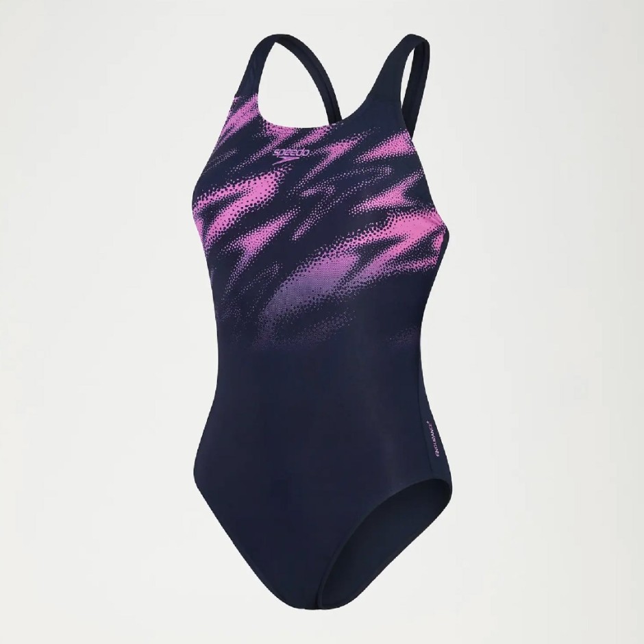 Speedo HyperBoom Placement Muscleback Μπλε- Γυναικείο Ολόσωμο Μαγιό