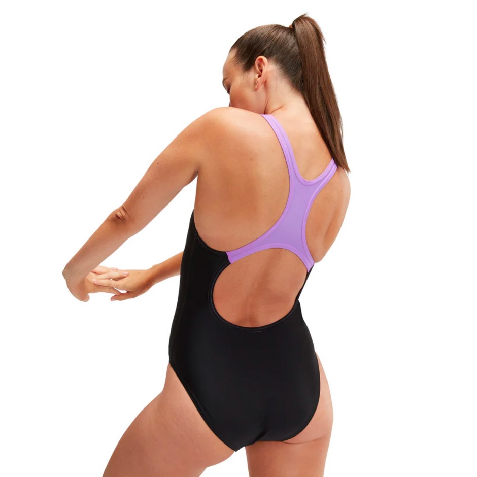 SPEEDO WOMENS MEDLEY LOGO 1 PIECE 8-1347416843 Black