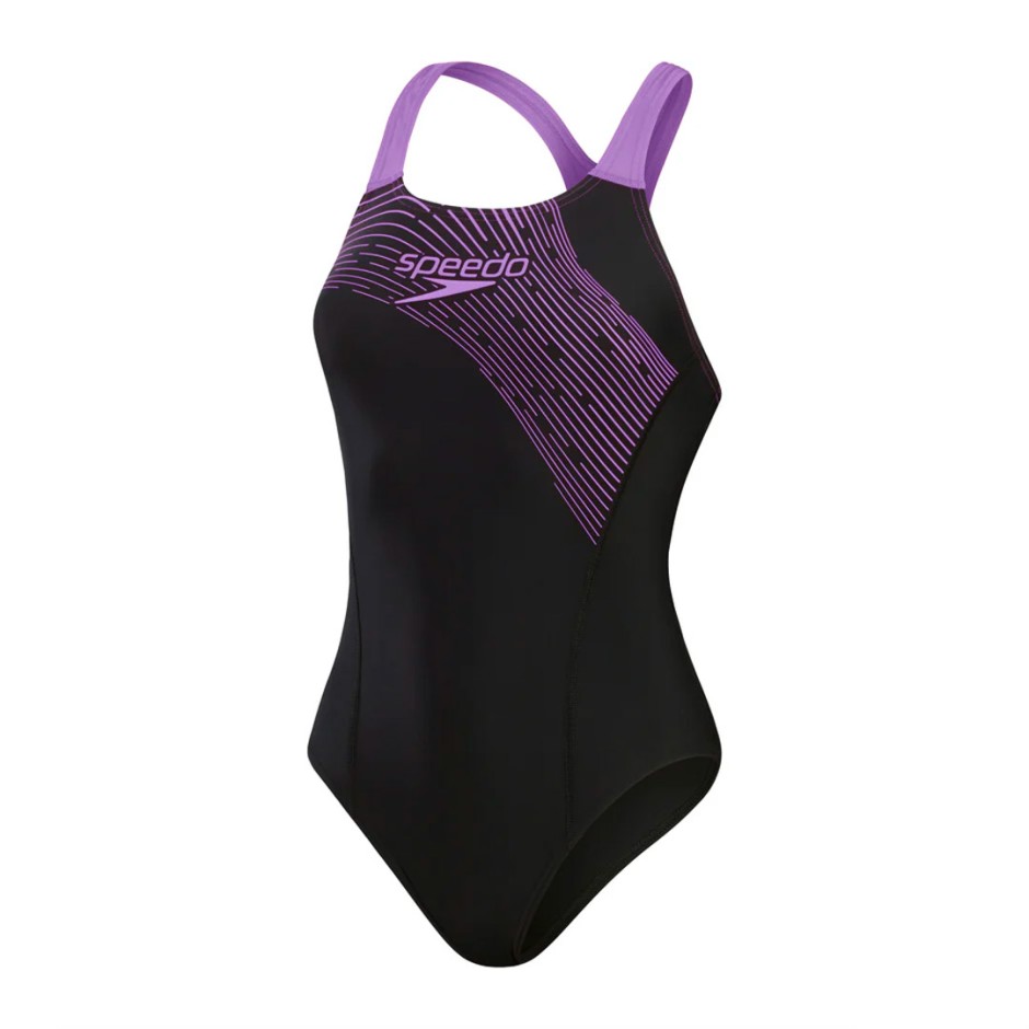 SPEEDO WOMENS MEDLEY LOGO 1 PIECE 8-1347416843 Black