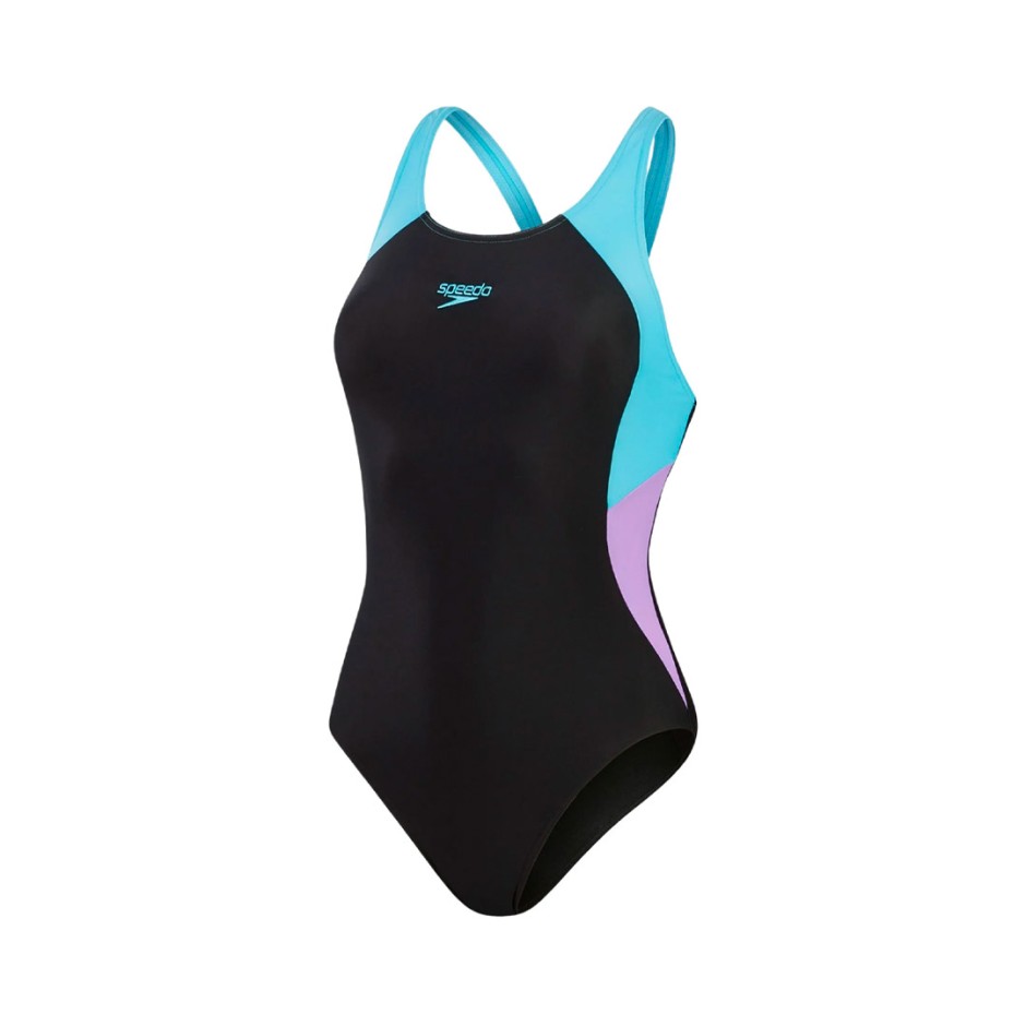 SPEEDO WOMENS COLOURBLOCK SPLICE MUSCLEBACK 8-00370916661 Black