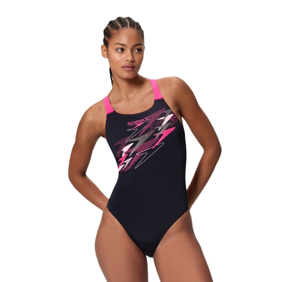 Women's Swimsuit Black - Speedo Medley Logo Medalist