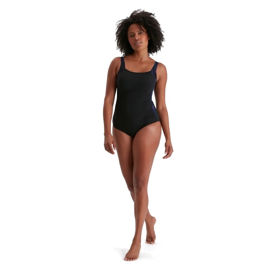 SPEEDO LUNALUSTRE PRINTED SHAPING 1PC 10835-G706W Black