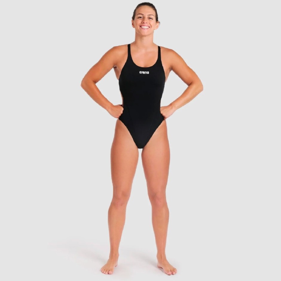 ARENA WOMEN'S TEAM SWIMSUIT SWIM TECH SOLID 004763-550 Black