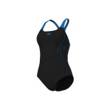 ARENA WOMEN'S REFLECTING SWIMSUIT SWIM PRO BACK 007336-588 Black Image 4