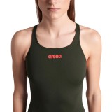 ARENA WOMEN'S TEAM SWIMSUIT SWIM TECH SOLID 004763-900 Κhaki Image 1