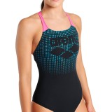 ARENA WOMENS ARENA FOGGY DOTS SWIMSUIT SWIM 007986-590 Black Image 2