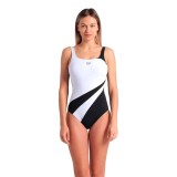 ARENA WOMEN'S SWIMSUIT LILIANA U BACK 008125-510 White-Black Image 