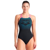 ARENA WOMENS ARENA FOGGY DOTS SWIMSUIT SWIM 007986-590 Black Image 
