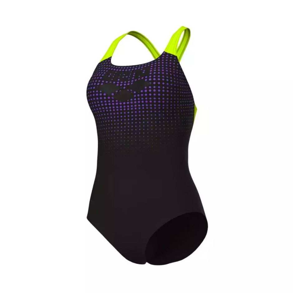 ARENA WOMENS ARENA FOGGY DOTS SWIMSUIT SWIM 007986-560 Black