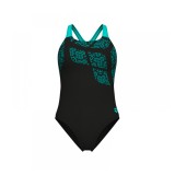 ARENA W KIKKO SWIMSUIT SWIM PRO BACK 010807-580 Black Image 