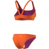 Γυναικείο Μαγιό Μπικίνι Πορτοκαλί - adidas Performance 3-Stripes V-back Εικόνα 0