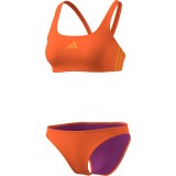Γυναικείο Μαγιό Μπικίνι Πορτοκαλί - adidas Performance 3-Stripes V-back Εικόνα 