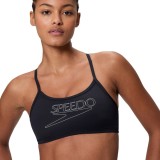 Women's Bikini Swimsuit Black - Speedo Endurance+ Logo Thinstrap Image 2
