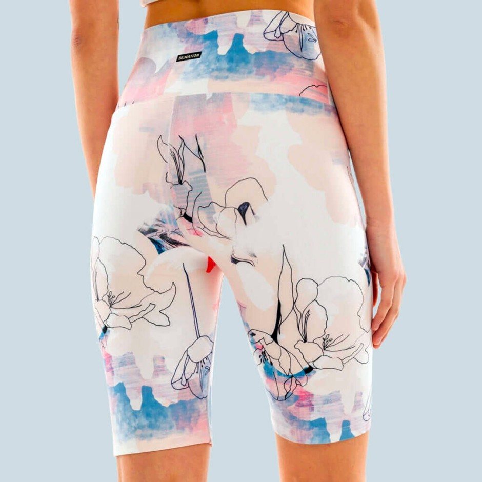 BE:NATION PRINTED BIKER LEGGINGS 01112305-2A Εκρού