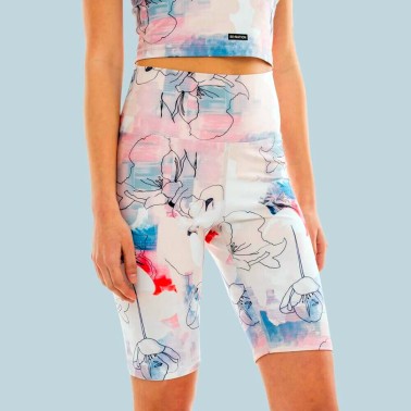 BE:NATION PRINTED BIKER LEGGINGS 01112305-2A Ecru