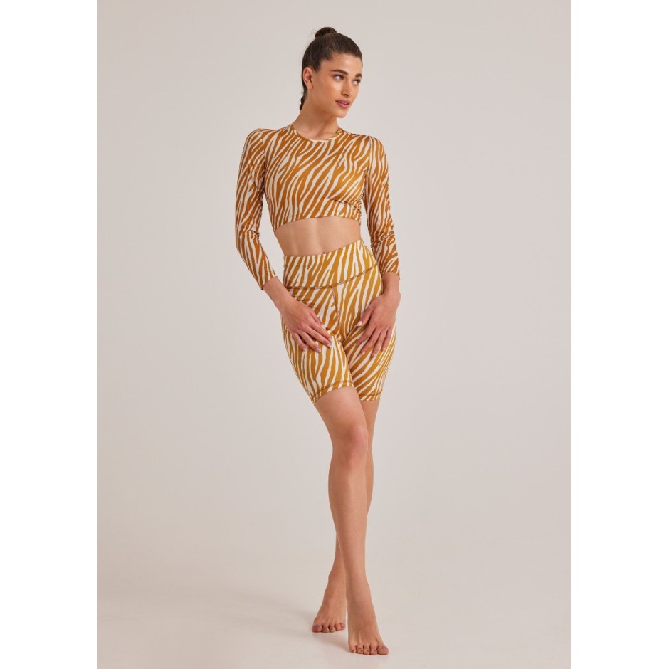 BAYA BIKER LEGGING ETHNIC PRINT 4322B-BLACK Μαύρο