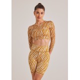BAYA BIKER LEGGING ZEBRA PRINT 4332B-BROWN Καφέ Εικόνα 0