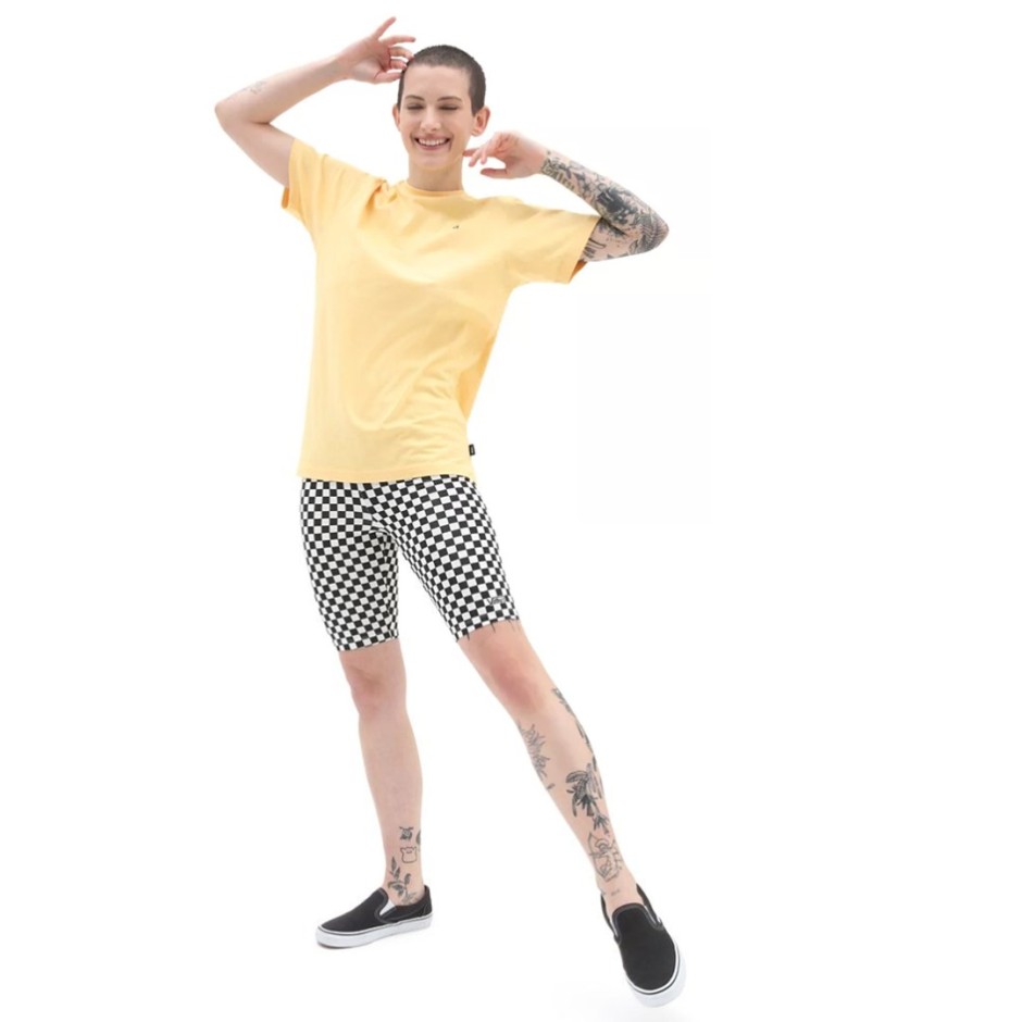 VANS WM FLYING V PRINT LEGGING SHORT CHECKERBOARD Λευκό-Μαυρο