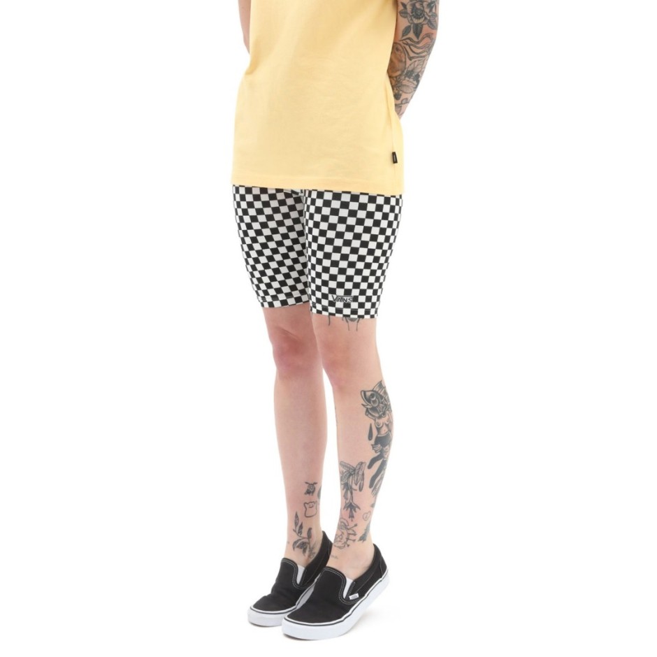 VANS WM FLYING V PRINT LEGGING SHORT CHECKERBOARD Λευκό-Μαυρο