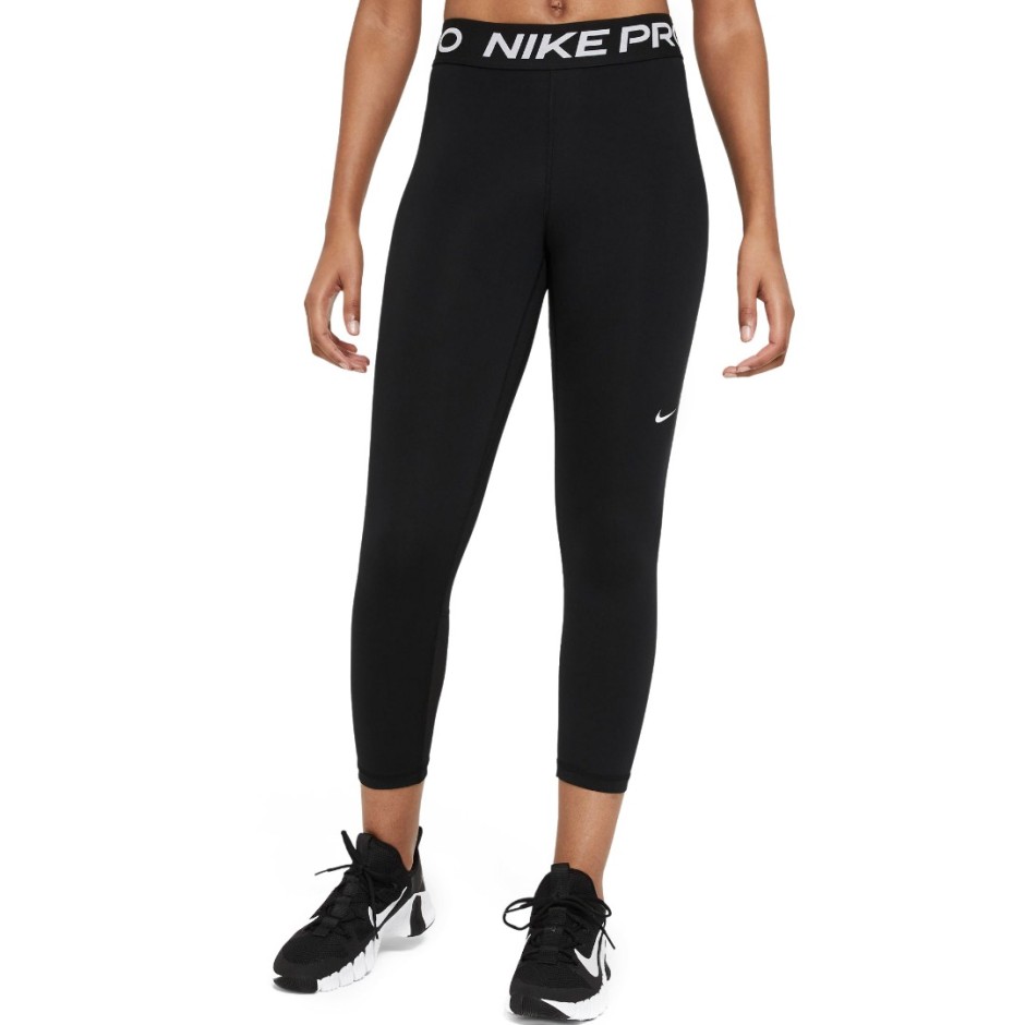 Nike Fast Women's Mid-Rise Crop Running Leggings MESH CZ9238 010 Black XS